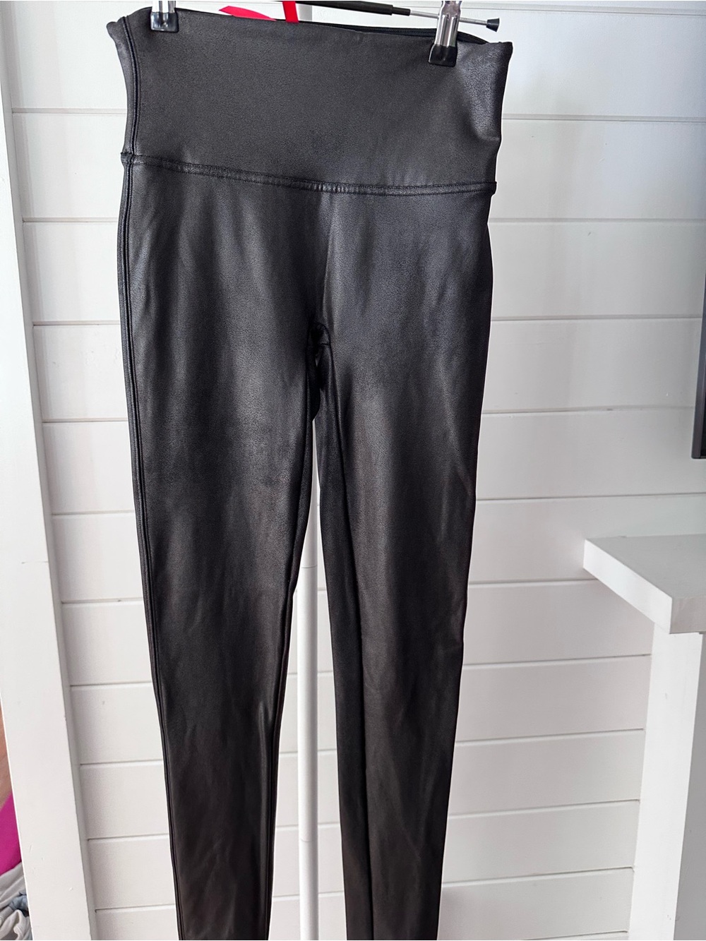 Spanx Sleek High-Waist Faux Leather Leggings - Black